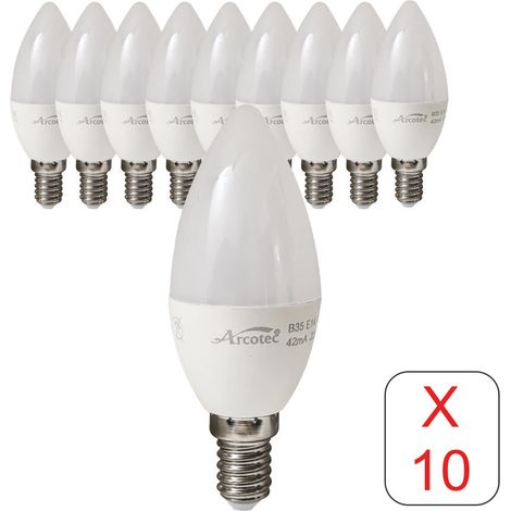 [JAMAIS UTILISÉ] Lot de 10 ampoules LED E14 flamme 4,9W 470Lm 3000K - garantie 2 ans