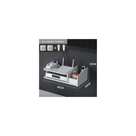 1 Stück 40 cm Wandregal, schwebender Ständer für Router/DVD-Decoder, platzsparende Aufbewahrung für Wohnzimmer/Büro (1/5)