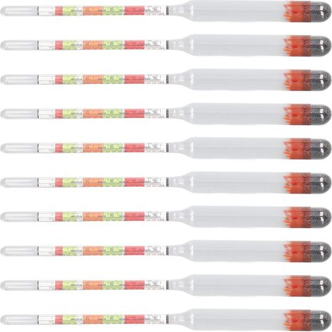 10-teiliges Hydrometer-Glas-Dreifachskalen-Bier- und Weinmessgerät-Set für Zuhause (1/5)