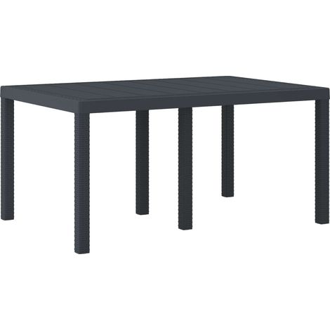 Gartentisch Anthrazit 150 x 100 x 73 cm Poly-Rattan (1/4)
