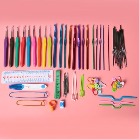 Outils et accessoires de tricot, ensemble de crochets, crochets à tricoter et à crocheter, outils de couture, 12 crochets en fer, 13 crochets en oxyde d'aluminium, 9 crochets à tige souple