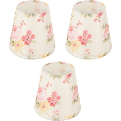 Beyamis Abat-jour en tissu à motif floral, fixation par pince, pour lampe de table, lustre ou lampadaire. (1/5)