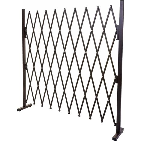 Absperrgitter HHG-930, Scherengitter Rankhilfe Tierschutzgitter ausziehbar, Alu braun Höhe 153cm, Breite 32-265cm