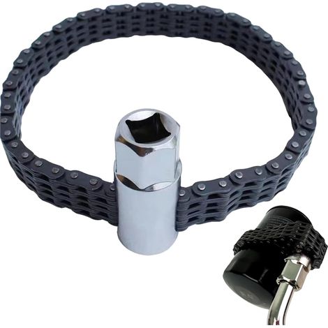 Clé à filtre à huile : clé à filtre à huile à chaîne, clé à filtre à huile réglable adaptée à la réparation automobile (1/5)