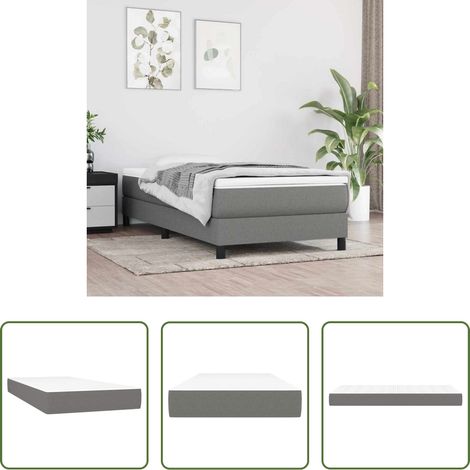vidaXL Matelas en mousse - Matelas à Ressorts Ensachés Gris 120 x 190 cm Polyester (1/5)