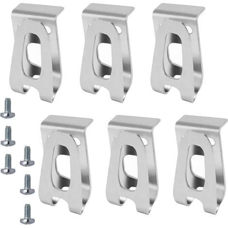 Lot de 6 crochets de ceinture pour perceuse électrique, clips de ceinture en acier inoxydable avec vis, supports robustes pour perceuse à percussion Makita (1/5)