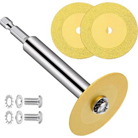 Lot de 2 disques de coupe diamant pour perceuse avec tige hexagonale de 6,35 mm, discos para cortar ceramica pour coupe-tuyau en PVC (1/5)