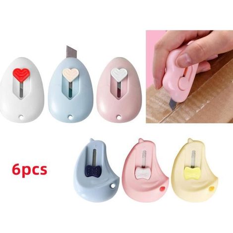 Mini couteau - Utilitaire - Rétractable - Couleurs variées - Lame tranchante - Pratique et léger (1/4)
