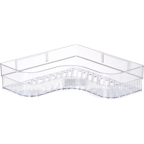 Étagère de douche murale, étagère d'angle en plastique, blanc cristal, organisateur de salle de bain (1/5)
