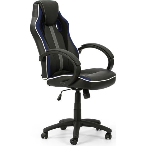 Sillón De Oficina Elevable Y Reclinable RAYAN Color Negro Y Azul