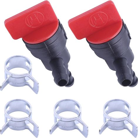 2 pièces valve d'arrêt de carburant à 90° 1/4" pour 698181 494539 697944 Tecumseh 35857, FIX21146182 (1/5)
