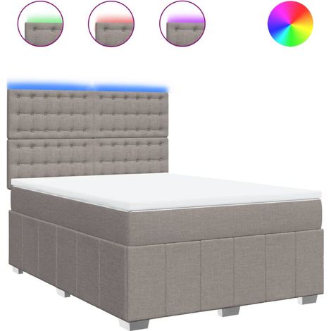 Maison Exclusive - Sommier à lattes de lit avec matelas Taupe 160x200 cm Tissu (1/5)