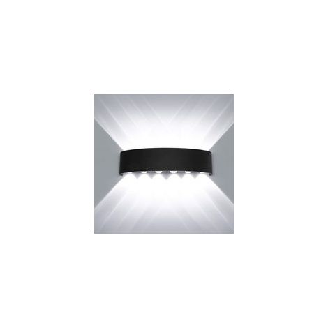 Moderne Imperméable Lampe Murale LED Applique Murale Up Down Aluminium Lèchemurs LED Intérieur Extérieur pour Salle de Bains Chambre à Coucher Couloir Salon Porche Escalier, 12W Blanc
