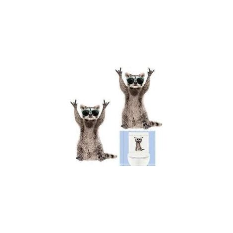 Adesivi 3D a forma di gatto, set da 2, carini, per decorare il bagno o la toilette. Resistenti all'acqua e rimovibili. Adesivi per pareti o auto. - Crezuo