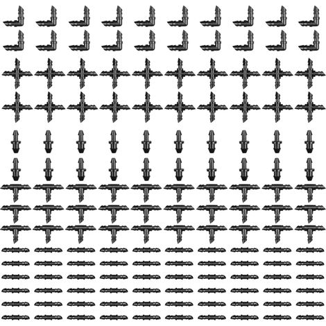 Kit de réparation pour système d'irrigation goutte à goutte (130 pièces) comprenant des connecteurs en plastique pour tuyau d'arrosage de 6,35 mm (1/4 pouce). (1/5)