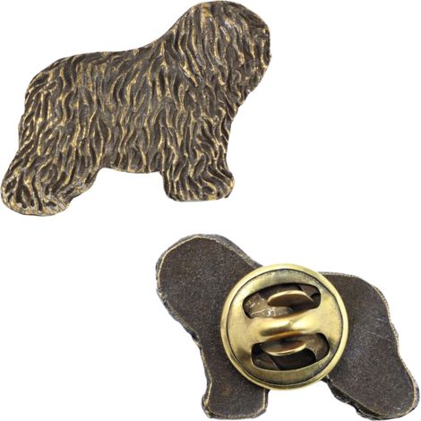 Perro pastor polaco de llanura, PON I: broche de perro en una caja de regalo, elegante pin, pin de solapa de Art-Dog (1/5)