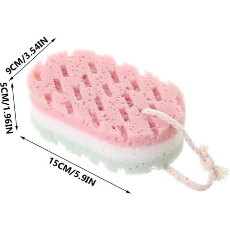 4-teiliges Set – Duschschwamm – Badeschwamm – Körperpeeling – zum Duschen und Baden – Peelingschwamm – 15 x 9 x 5 cm – Schwamm – Mehrfarbig – Badezimmerzubehör – Duschschwamm – Massageschwamm (1/5)