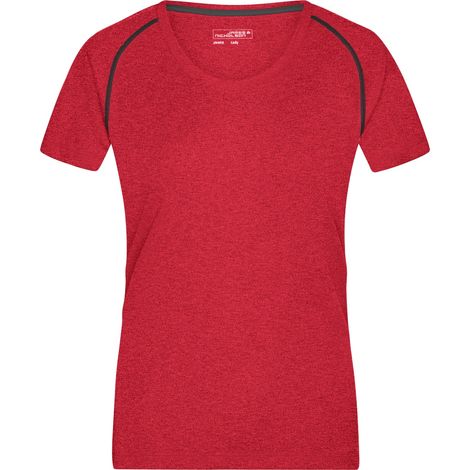 James & Nicholson Funktions-Shirt Damen JN495 Gr. 2XL red-melange/titan