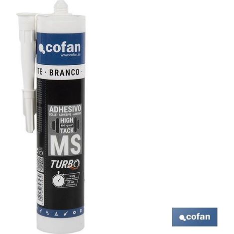 Adhésif extra fort « MS Turbo » pour tous types de matériaux, blanc (290ml)