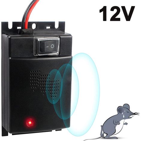 Répulsif anti-rongeurs à ultrasons à piles, à placer sous le capot, avec lumières stroboscopiques LED. Protection efficace contre les nuisibles et les rongeurs pour moteur de voiture, garage, grenier, (1/5)