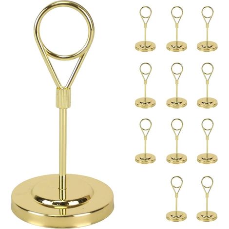 Support de Base Pondéré, 12pcs Gold Premium Table Place Carte Carters de Clip Élégant pour Les Événements - MMCD-ZGL-05324 (1/5)