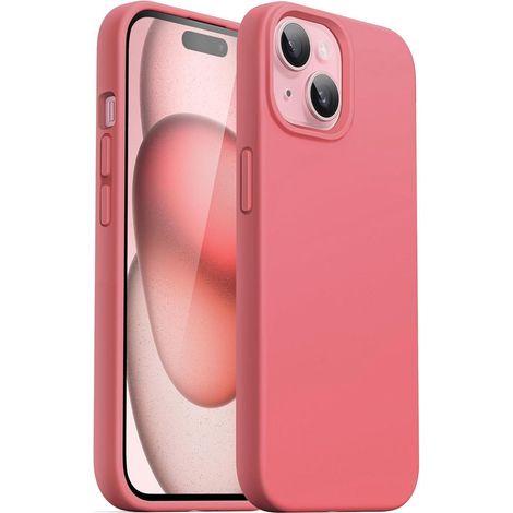 Handyhülle Silikon iPhone 15 6 1 Zoll Ganzkörper Stoßfest Guave (1/5)