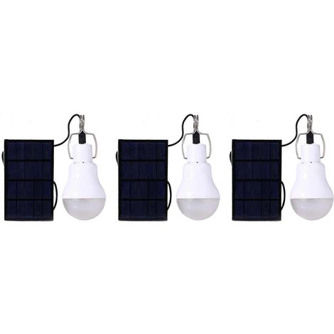 Lampe LED portable alimentée par panneau solaire (3 unités) - 15 W (1/5)