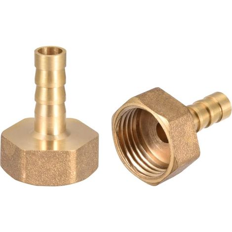 2pcs Fluted Connector Brass Pipe Connector Adapter Female Thread 8mm G1/2 (1/3)