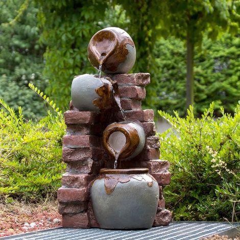 Fontaine de jardin Köhko Köhko® fontaine de jardin Riesa avec maçonnerie et jarres, cascade, jeu d’eau pour terrasse 1301 (1/4)
