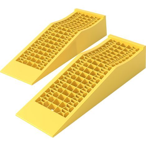 Set mit 2 Rampen für Nutzfahrzeuge. Laderampen, 70 x 19,5 x 7,8 cm, gelbes PP – Stabile und gut sichtbare Rampen für sicheres Be- und Entladen. (1/5)