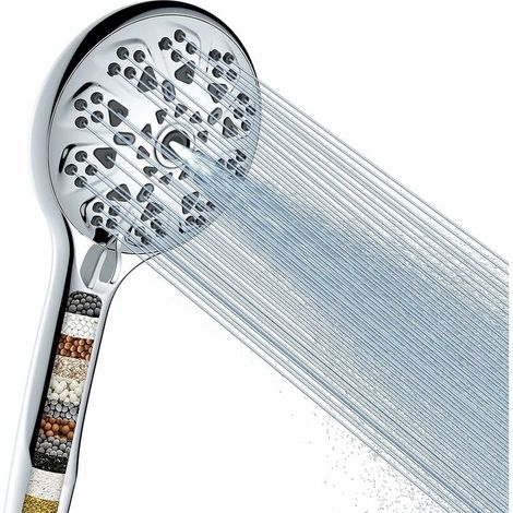 Pommeau De Douche Filtrant - 5 Étapes De Filtration - Haute Pression - 9 Modes De Jet - Pour Salle De Bain - 1 Pièce (1/5)
