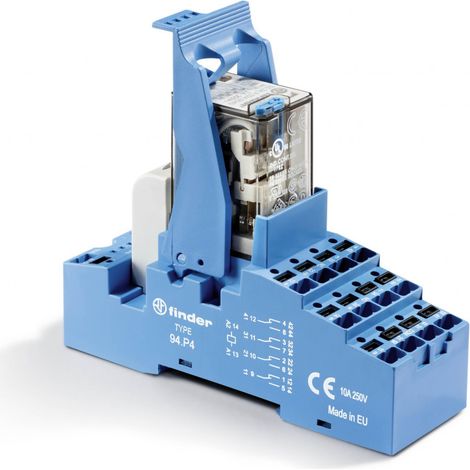 INTERFACE MODULAIRE 4RT 7A 12VAC ETRIER PLASTIQUE MONTAGE RAIL 35 MM BORNES PUSH IN FINDER 403540