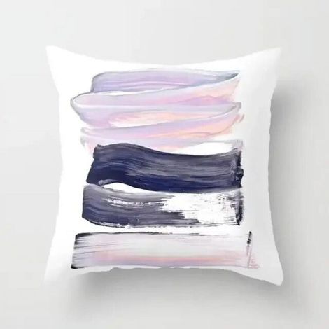 Taie D'oreiller - Coton Linen Mélangé - Motif Aquarelle Abstrait Double Face - Pour Canapé Lit Chaise Bureau Extérieur - 40x40 cm (1/5)