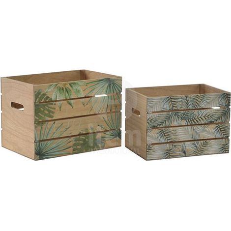 SCATOLA IN LEGNO TROPICALE SET-2