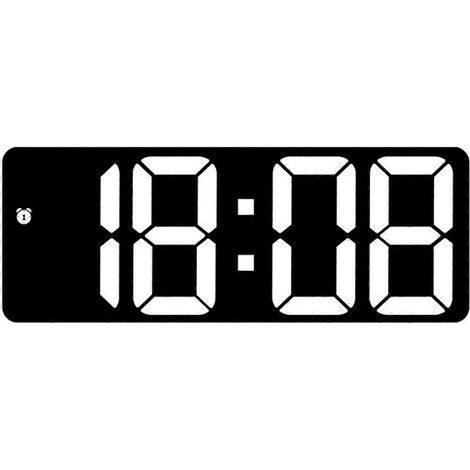 Horloge de bureau moderne avec grand écran LED, alarme numérique et luminosité réglable, idéale pour les chambres, les bureaux et les étudiants. Blanche. (1/5)