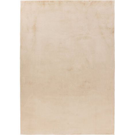 Tapis beige robuste à poils courts antidérapant intérieur - 150 x 80 cm (1/5)