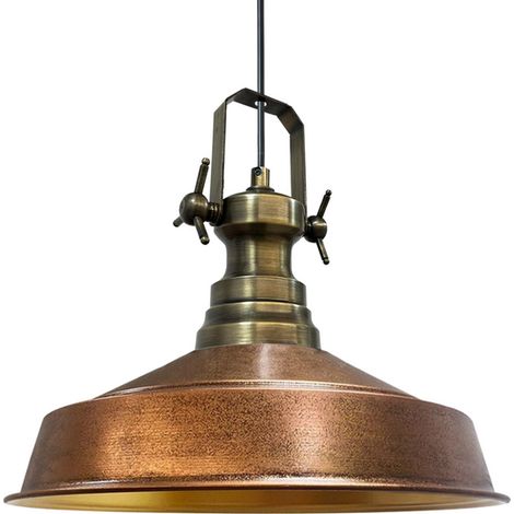 Handbemalte Industrielle Hängeleuchte aus Kupferfarbe Metall – Vintage-Kronleuchter E27 Ø41 cm für Wohnzimmer, Schlafzimmer Oder Esszimmer (1/4)
