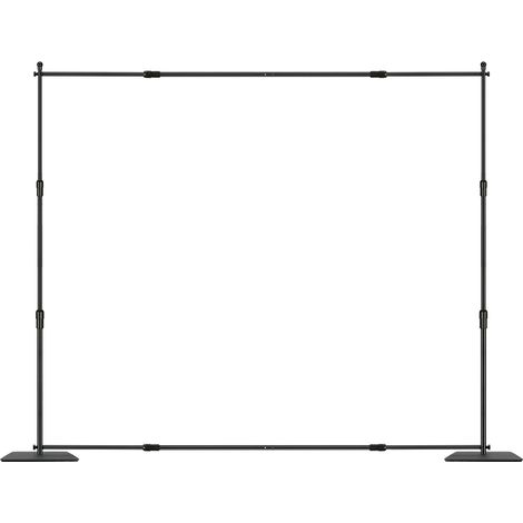 Kit rideau et tube 304.8x304.8cm support fond robuste base acier carbone 6 pinces sac transport mariage evenement (1/5)