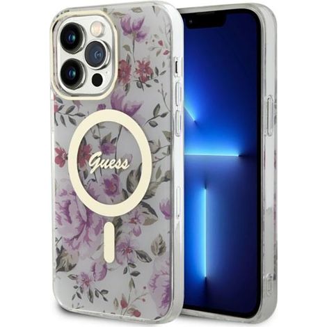 Coque Guess Flower MagSafe pour iPhone 14 Pro Max (transparente) (1/5)