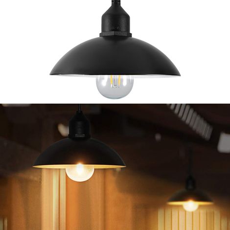 Suspension solaire avec abat-jour en métal et ampoule E27 pour extérieur, idéale pour la maison et le jardin. (1/5)