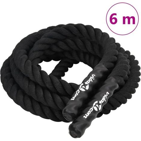 Corde de combat noire, 6 mètres, 4,5 kg, en polyester. (1/5)