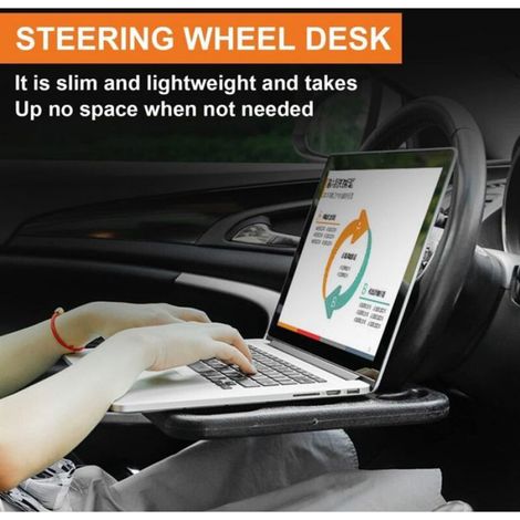 Table Pour Volant - Support Automobile Portable Pour Repas Travail Lecture - Fixation Universelle - 42 Cm (1/5)