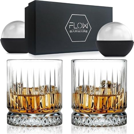 GEO Whisky Glasses with Clear Geometric Design Scotch Bourbon Gin Tonic Cocktails Cocktails (1/5)