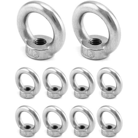 10 Pièces M8 D'écrous À Anneau En Acier Inoxydable 304, Écrous À Oeil, Écrous Filetés De Fixation, Pour Accessoires De Le (1/4)