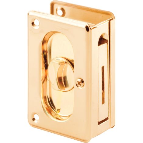 Serrure de porte privée en laiton poli avec poignée de traction 9,5 cm (1/4)