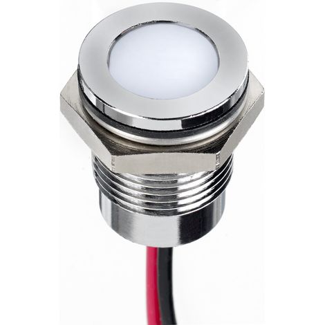 Voyant LED lumineux Blanc RS PRO, dia. 14mm, 3.3V c.c., IP67 ( Prix pour 1 )
