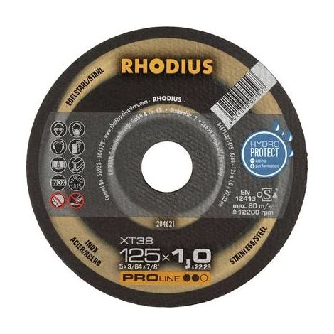 Disco de corte Rhodius xt38 125 mm 10 piezas acero inoxidable