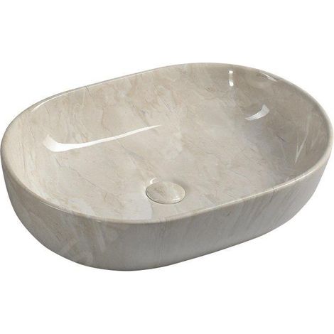 Sapho Dalma - Vasque à poser, 59x42 cm, sans trou pour robinet, marfil MM427 (1/5)