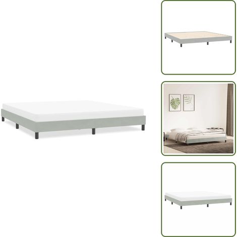Matelas - vidaXL Cadre de lit sans matelas gris clair 200x220 cm velours - Velours (1/5)