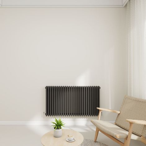 Stech Homes 600x1190mm Anthracite Traditional 3 Column Horizontal Cast Iron Style Central Heating Radiator